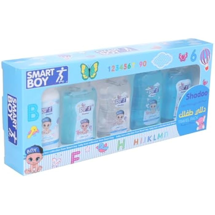Baby Skin & Hair Care Set (Shampoo + Conditioner + Powder + Oil + Lotion), Light Blue DR-A-621 - Image 1